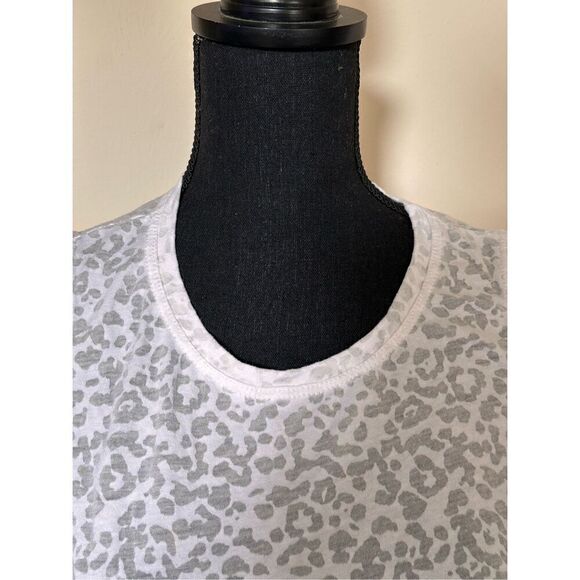 Evolution & Creation White Sheer Leopard Tank Top Sz Medium - Picture 3 of 5